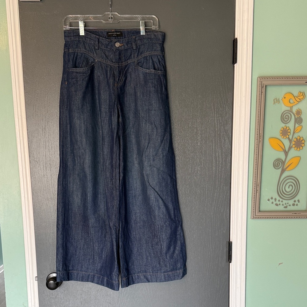 Banana Republic Wide-Leg Indigo Denim Jeans